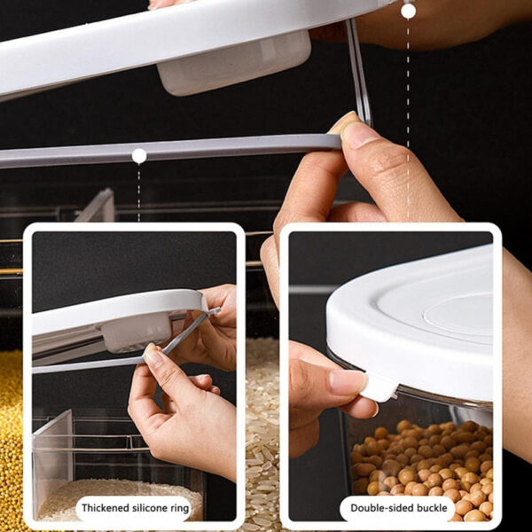 🍚 Dispensador de Granos con 5 Compartimientos – Orden y Frescura en tu Cocina 🍚