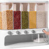 🍚 Dispensador de Granos con 5 Compartimientos – Orden y Frescura en tu Cocina 🍚