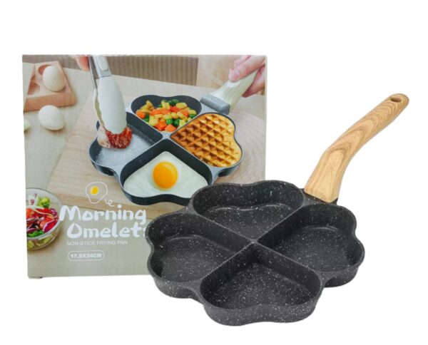 17218358981713800754SARTEN TREBOL 🍳 Sartén Antiadherente 4 Divisiones en Forma de Corazón ❤️