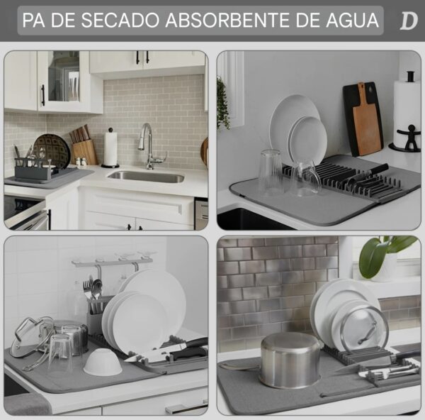 🥂 Escurridor Tapete Absorbente de Platos – Elegancia y practicidad en tu cocina